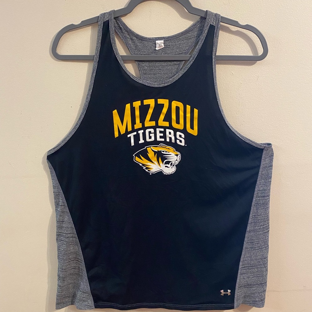 Womens Under Armour Missouri Tigers‎ Racerback Logo Tank Top Size Large